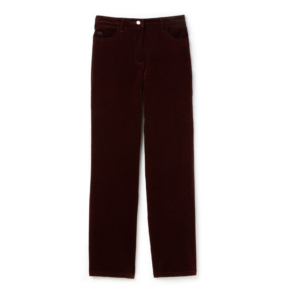Boxy Fit Velour Pants - Corduroy Wine / Brown